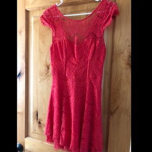 Red lace dress